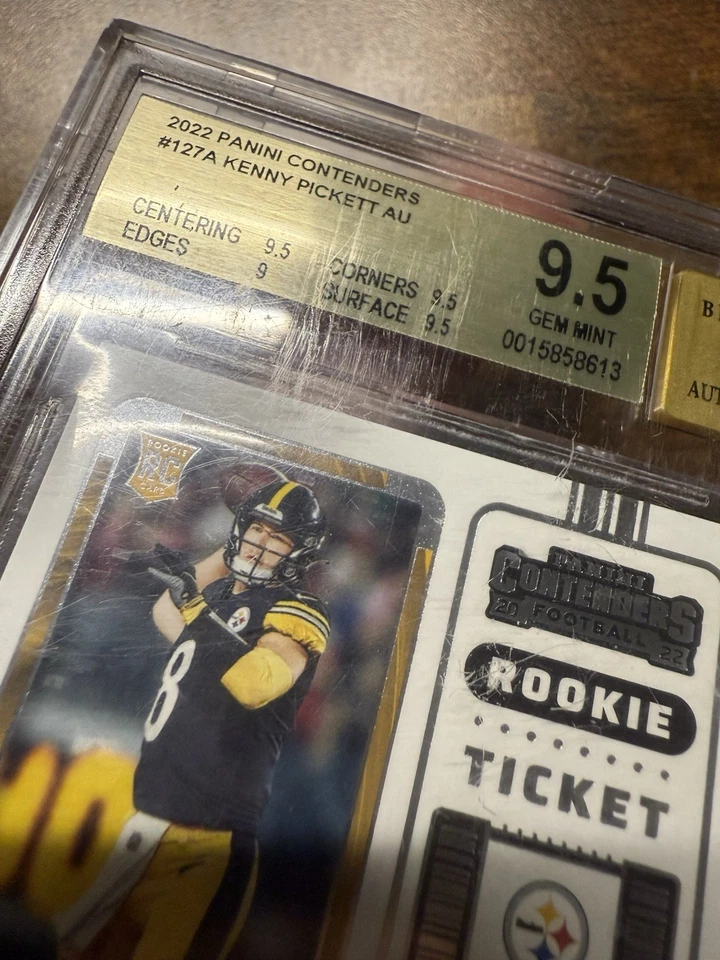 2022 Contenders Kenny Pickett Auto RC BGS 9.5 Raiders Steelers - Imagem 3 de 3