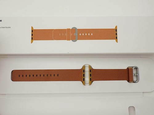 Genuine Apple Watch Nylon Band 42mm Gold Red MMA62AM/A Stainless Steel Buckle - Photo 2 sur 7