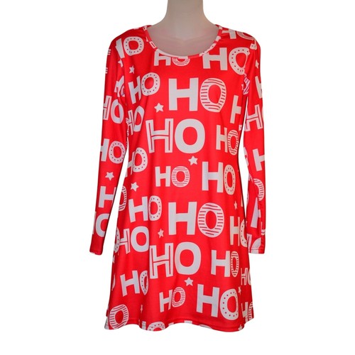 Tipsy Elves Piccolo Vestito Natalizio Babbo Natale Ho Ho Ho Stampa Rosso Bianco Stelle Vacanze - Foto 1 di 12