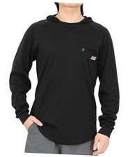 FR Hoodie Shirt 5.5oz Lightweight Flame Resistant Work Shirt X-Large Black