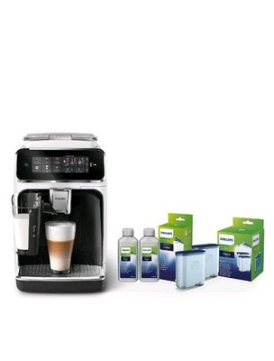 PHILIPS Kaffeevollautomat Series EP3343/50 LatteGo System incl. Wartungsset weiß