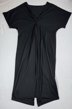 Shein Curve Womans Dress Size 0XL Black Short Sleeve V Neck Knotted Front