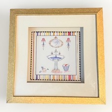 Mobile bagno con cornice vanità parete arte cornice oro 17,75” Cottagecore