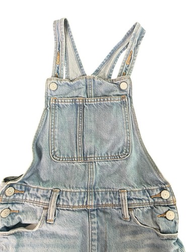 Old Navy Youth Girls Short Overalls Size L 10/12 Distressed Adj Straps - Picture 3 of 5