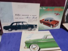 3 1952 Willys Aero Lark Wing Hurricane 6 Ace Brochures Folder Original