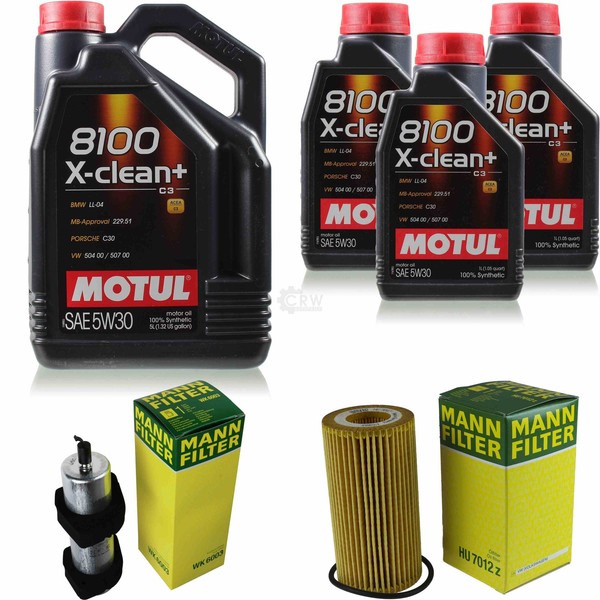 Inspektionspaket 8L Motul 8100 X-Clean+ 5W-30 FüR Audi A4 Avant 3.0 TDI Quattro-image