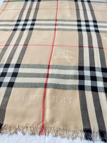 Burberry Scarf 100% Cashmere Shawl Rectangular Stole All Season Wrap - Picture 3 of 11