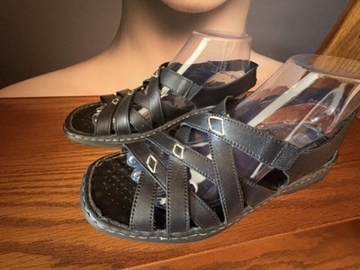 Joseph Seibel Black Leather Sandals Women's Size 39 (8.5)