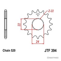 Ritzel Teilung 520 ZäHne 16 Ritzel Vorne JTF394.16