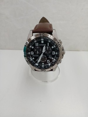 CITIZEN E820-R009818 Eco-Drive Chronograph Black Leather Watch