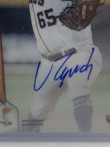 2020 Topps Chrome Rookie Autograph Refractor #RAJU Jose Urquidy 467/499 ASTROS - Picture 2 of 4
