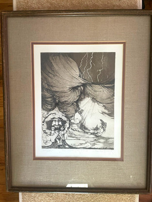 Charles Bragg Signed Framed Portrait  ''The Almighty Fiend'' Fantasy