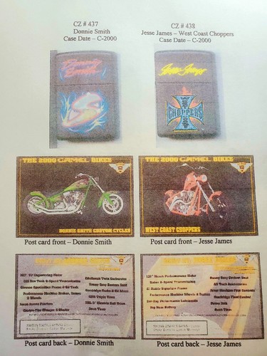 Zippo Camel Biker Tour 2000 CZ 438 Jesse James West Coast Chopper 100 Made Rare - Bild 8 von 11