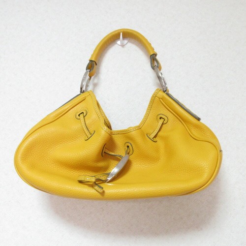TOD'S Handtasche Beuteltasche Handtasche Leder gelb echt