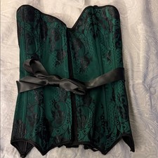 Coquette Black and Green Lace Shapewear Corset