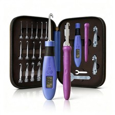 Crochet Hook with 18 Different Size for Stitch Row Blue-18 Sizes, purple2