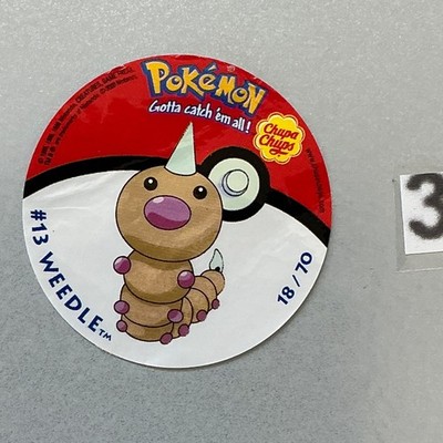 #13 Hornliu 18/70 Weedle Chupa Chups Sticker 2000 Pokemon Chupachups Pokémon