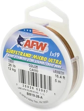 American Fishing Wire Surfstrand Micro Ultra 5 Meter, 26 Pound Test, Camo