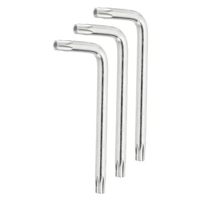 3Pcs T40 Anti Tamper Proof Torx Hex Key Wrench with Hole 3.58'' Long Light Silver