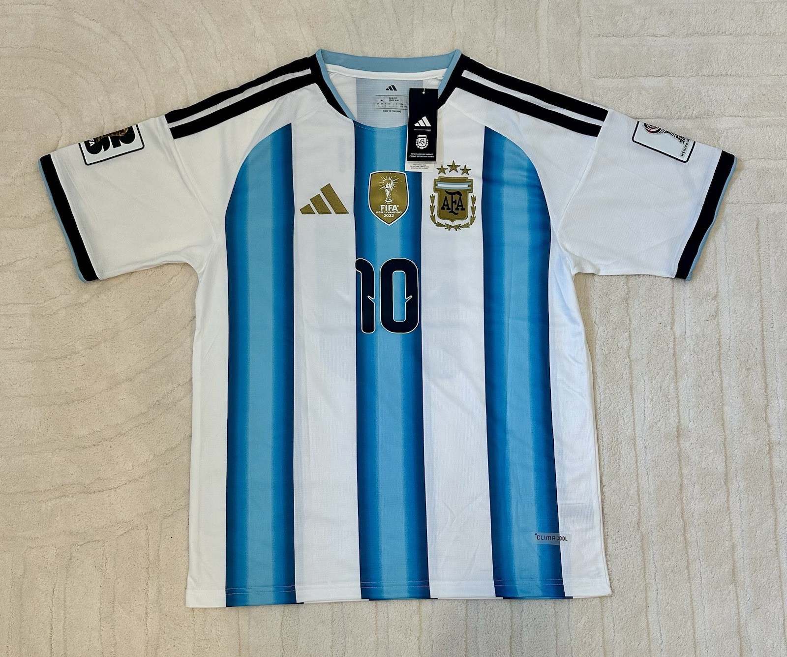 Lionel Messi Argentina World Cup 2026 Soccer Jersey Large Adidas Shirt NEW