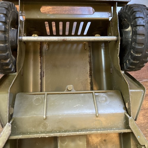 Vintage Tonka Militär Jeep Pressstahl Spielzeug Militär Armee Fahrzeug 50er GR 2-2431 - Bild 10 von 11