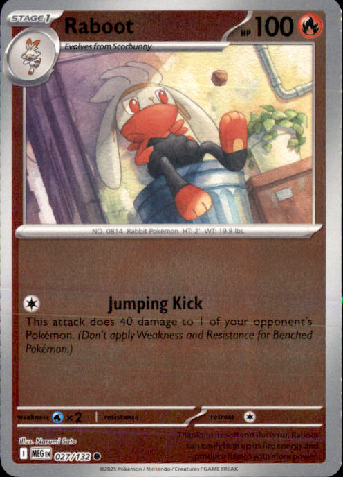Raboot Reverse Holo Common ME01: Mega Evolution 027/132 NM Narumi Sato 2025