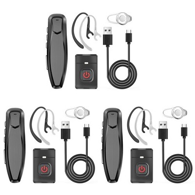 3X Walkie Talkie, Kabelloses Bluetooth-PTT-Headset, Ohrhörer, Freisprechein2953