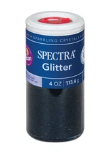 Pacon Spectra 4 Oz Black Hexagon Glitter Sparkling Crystals for Crafts