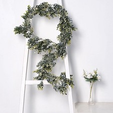 6 ft Frosted Green Artificial Eucalyptus LEAVES Faux Vine Greenery Garland Party