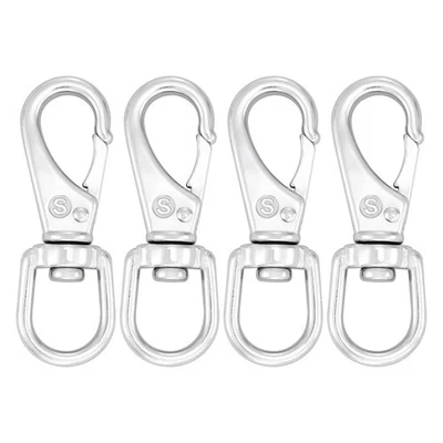 SHONAN.SYSTEMS 3.5" Stainless Steel Swivel Eye Snap Hook, 4 Pack Flag Pole Clips