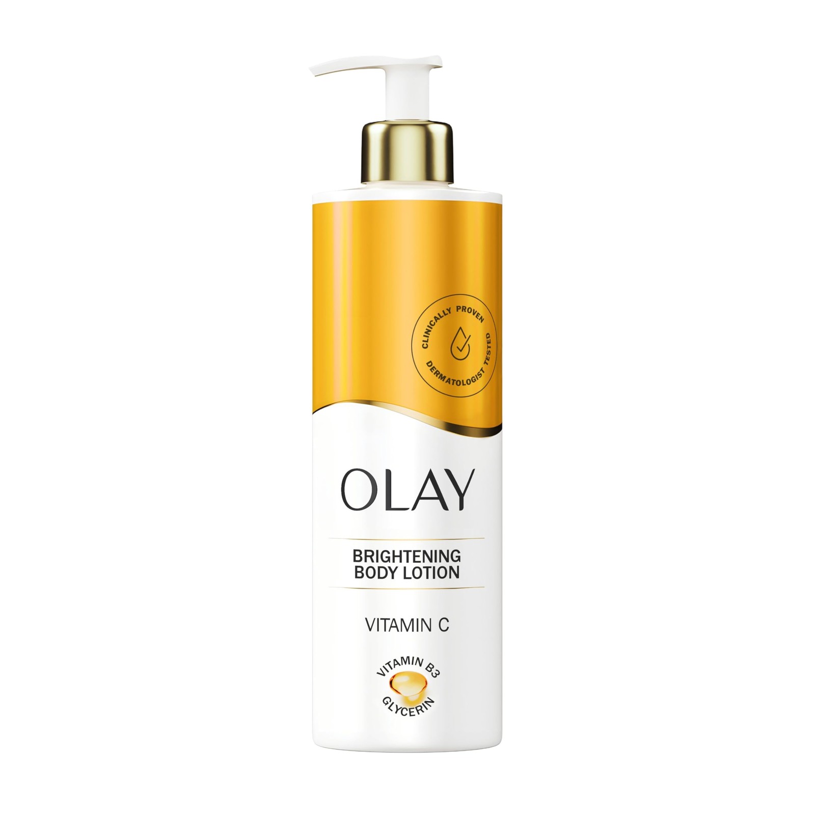 Olay Vitamin C Brightening Body Lotion, 24HR Moisturising Cream 500ml | Full body skincare, evens skin tone, with Vitamin C, Vitamin B5 B3, Glycerin. Smooth, moisturised skin, no greasy residue - Image 2