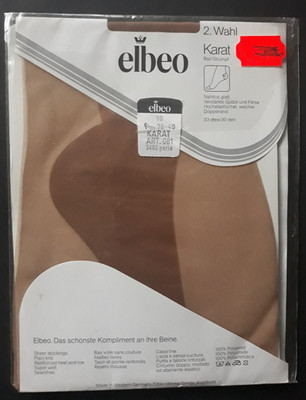 Nylons - Glatte Nylonstrümpfe ELBEO -  mit Sohlenverstärkung    Größe 10