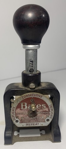 Vintage Bates Numbering Machine Vintage 6 Wheel 4 Movement - Untested! - Read!