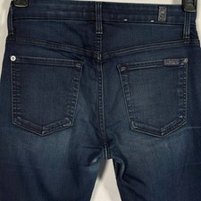 7 For All Mankind High Waist Skinny Jean Blair Wash Dark Blue Size 27 FW0211913A