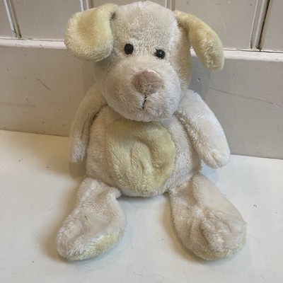 CVS Plush DOG Puppy WHITE YELLOW Feet Belly Stuffed Beans In Feet And Bottom
