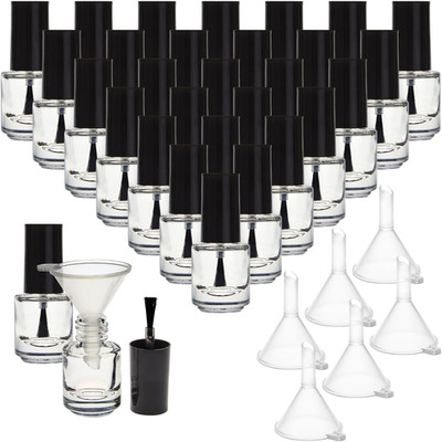 30 Pack 15ml Empty Nail Polish Glass Bottles with Brush Cap for Nail Art