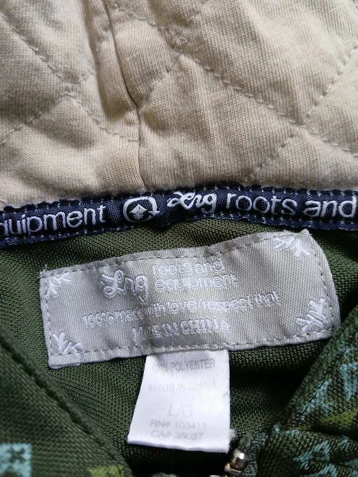 LRG Lifted Research Group Jacket Baby Tree Camo Hooded L LARGE GREEN PURPLE Y2K - Image 4 of 4