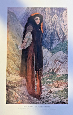 1908 Vintage Magazine Illustration Opera Prima Donna Emma Calve As Carmen