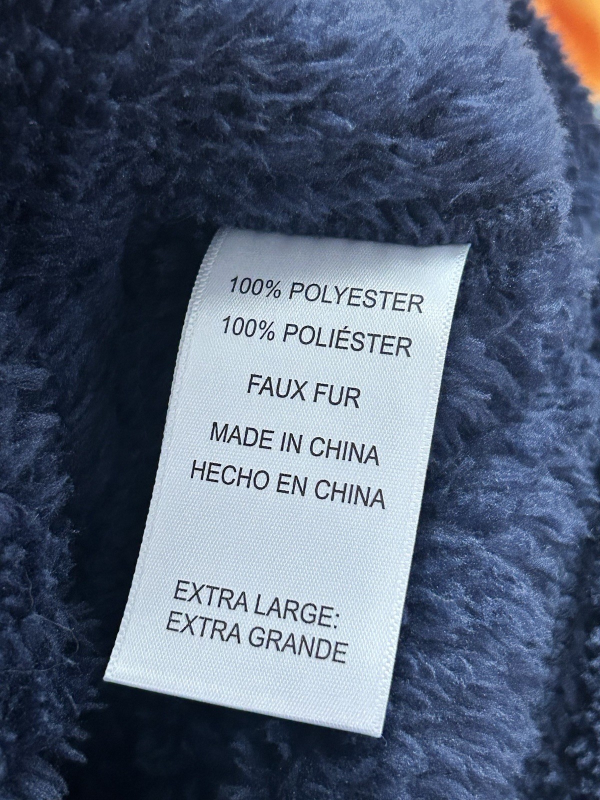 Jane & Bleecker Fuzzy Faux Fur Lounge Top Navy Blue Women's XL NWT