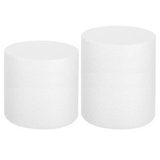 Round Foam Cake Dummy, 6"x 4",6"x 5" White Fake Cake Circles Dummies, 2Pcs