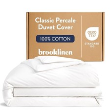 Luxury Percale Duvet Cover 100 Cotton, Cool, Crisp, Extra Full/Queen White