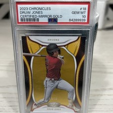 2023 Chronicles Druw Jones Certified Mirror Gold No.18 Gem Mt 10