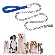 Heavy Duty Chain Dog Leash Dog Leash with Handle 6ft x 3.5mm Blue