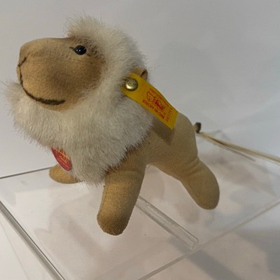 Vintage Rare Steiff Knuffi Lion Mini Plush White Mane #067754 Stuffed Animal TAG