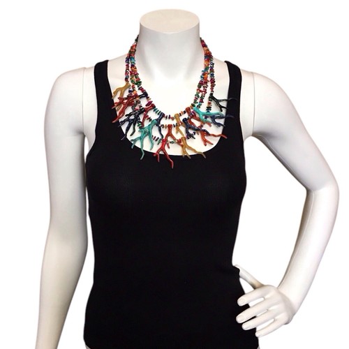NWT Multilayer Colorful Coral Necklace - Picture 5 of 5
