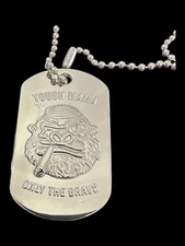 Cannabis Dog Tag Necklace Tough Mama Award Winning Company Weed 36” Chain