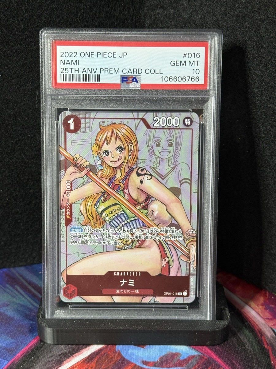 2022 Japanese ONE PIECE TCG PSA 10 Gem Mint Nami OP01-016 25th