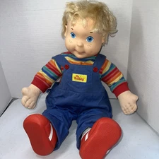 My Buddy Boy Doll Vintage Playskool 1980s Blonde Blue Overalls Toy 23” Vtg