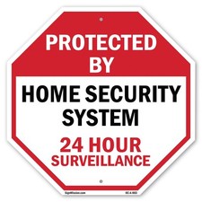 Protected By Home Security System Octagon Sign Weather Resistant Made in the USA