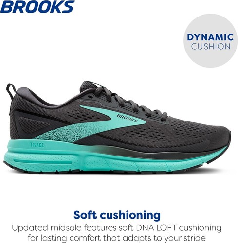 Brooks Women’s Trace 3 Neutral Running Shoe 6.5, Ebony/Cockatoo - Picture 2 of 6